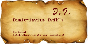 Dimitrievits Iván névjegykártya