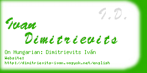 ivan dimitrievits business card
